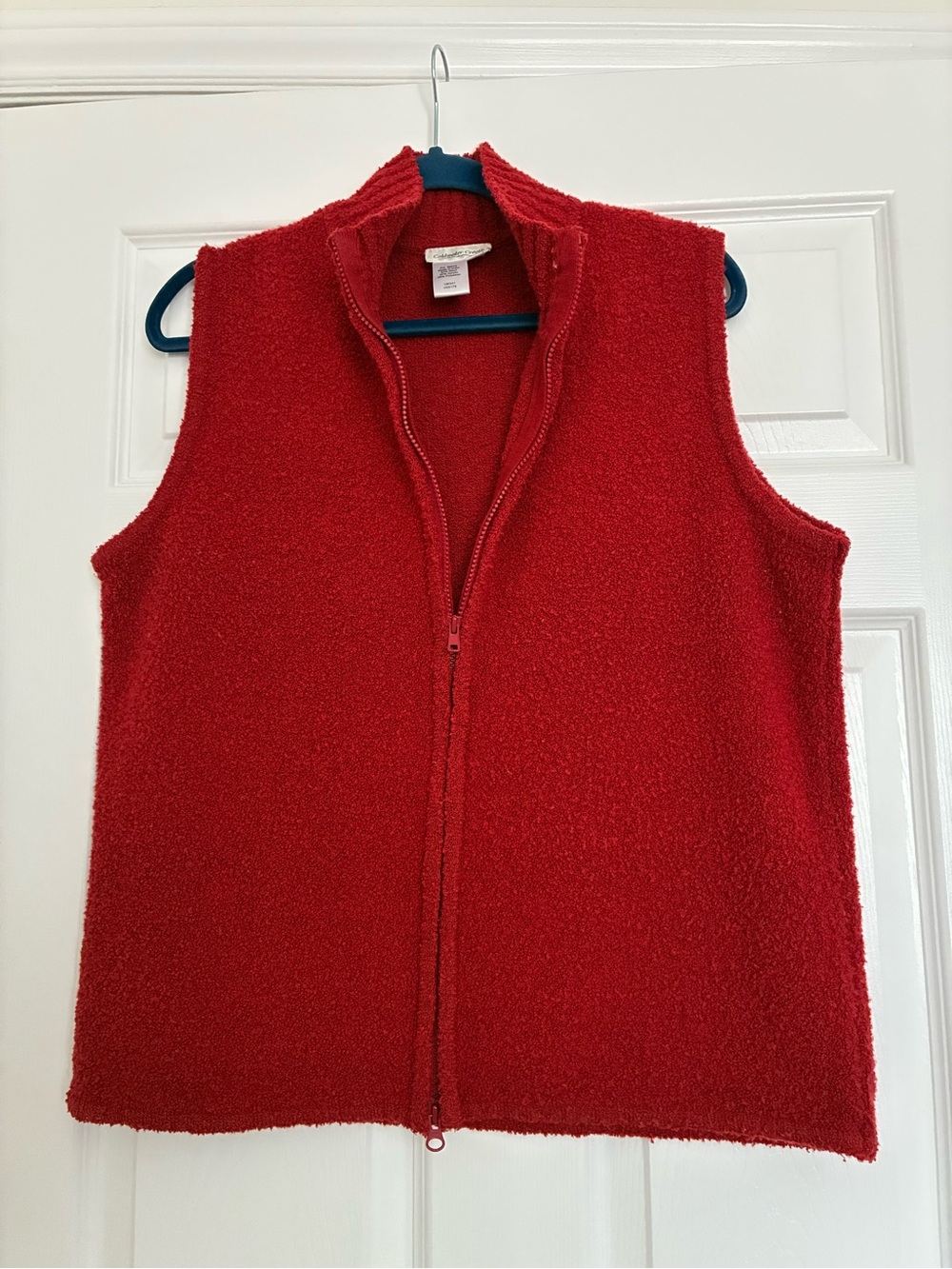 Coldwater Creek Red Fleece Zip-Up Vest